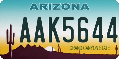 AZ license plate AAK5644