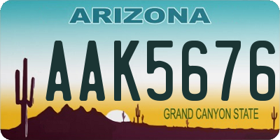 AZ license plate AAK5676
