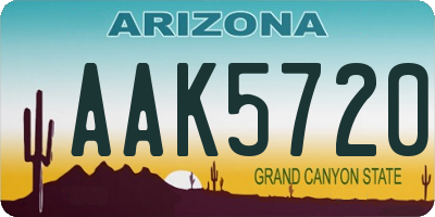 AZ license plate AAK5720