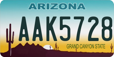 AZ license plate AAK5728