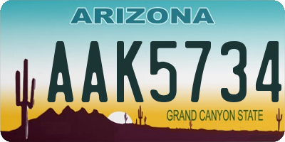 AZ license plate AAK5734