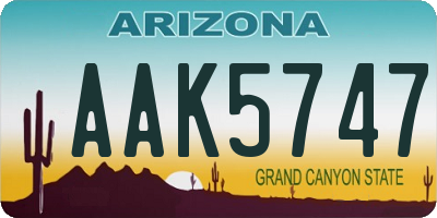 AZ license plate AAK5747