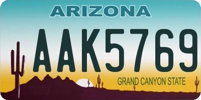 AZ license plate AAK5769