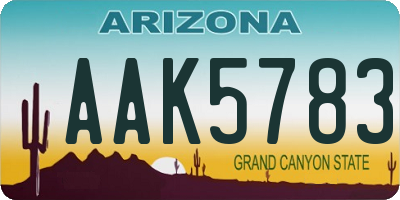 AZ license plate AAK5783
