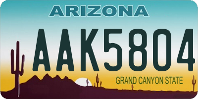 AZ license plate AAK5804