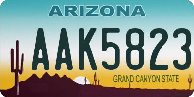 AZ license plate AAK5823