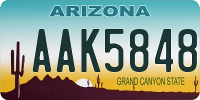 AZ license plate AAK5848