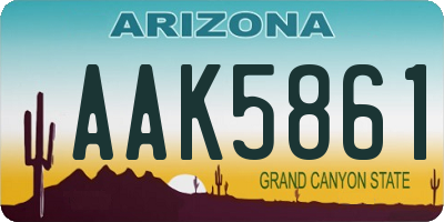 AZ license plate AAK5861