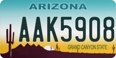 AZ license plate AAK5908