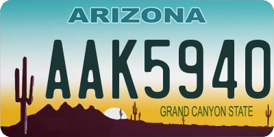 AZ license plate AAK5940