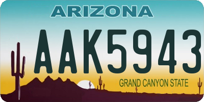 AZ license plate AAK5943