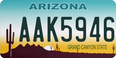 AZ license plate AAK5946
