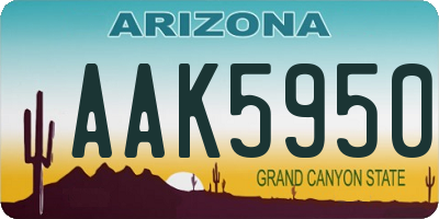 AZ license plate AAK5950