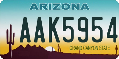 AZ license plate AAK5954