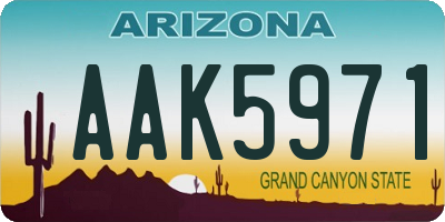 AZ license plate AAK5971