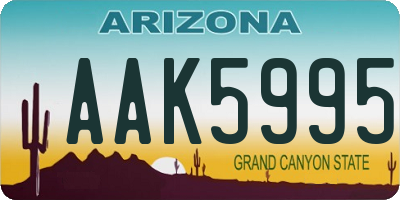 AZ license plate AAK5995