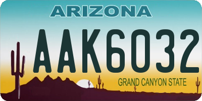 AZ license plate AAK6032