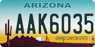AZ license plate AAK6035