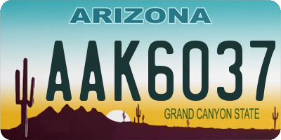 AZ license plate AAK6037