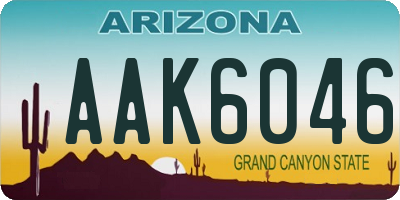 AZ license plate AAK6046