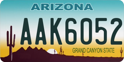 AZ license plate AAK6052
