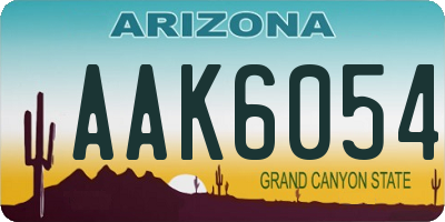 AZ license plate AAK6054