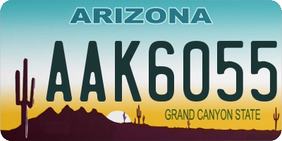 AZ license plate AAK6055