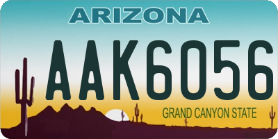 AZ license plate AAK6056