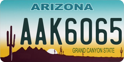 AZ license plate AAK6065