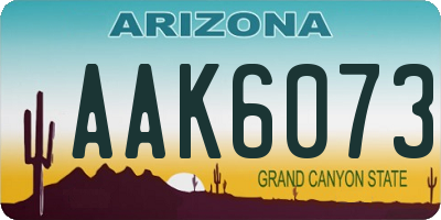 AZ license plate AAK6073