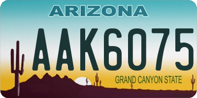 AZ license plate AAK6075