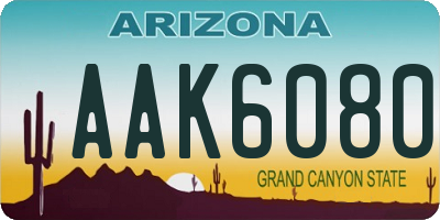 AZ license plate AAK6080