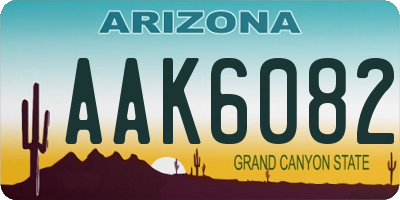 AZ license plate AAK6082