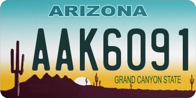 AZ license plate AAK6091