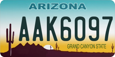 AZ license plate AAK6097
