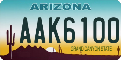 AZ license plate AAK6100