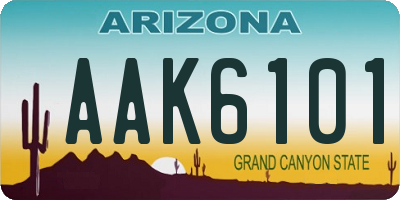 AZ license plate AAK6101