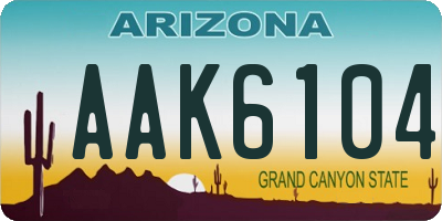 AZ license plate AAK6104