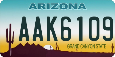 AZ license plate AAK6109