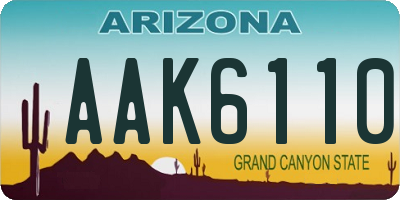AZ license plate AAK6110