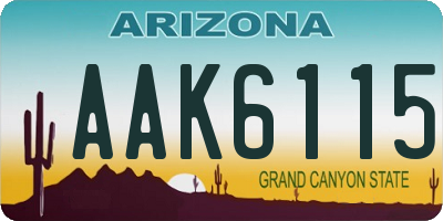 AZ license plate AAK6115