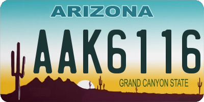 AZ license plate AAK6116