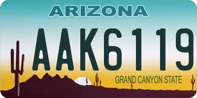 AZ license plate AAK6119
