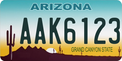 AZ license plate AAK6123