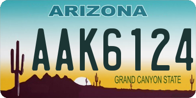 AZ license plate AAK6124