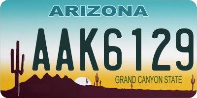 AZ license plate AAK6129