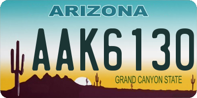 AZ license plate AAK6130