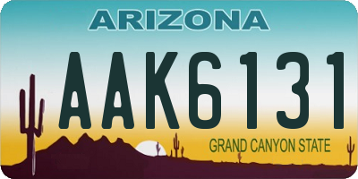 AZ license plate AAK6131