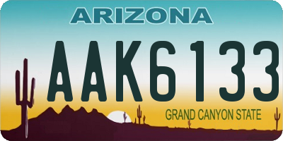 AZ license plate AAK6133