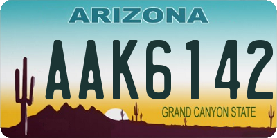 AZ license plate AAK6142